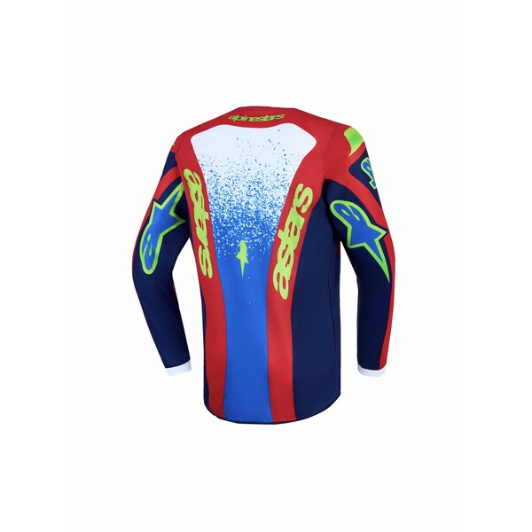 Jersey Alpinestars Juvenil Fluid Drag Azul Oscuro / Fire Red / Blanco