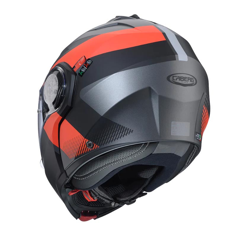 Casco Caberg duke evo Indy matt gun metal/red fluor/black