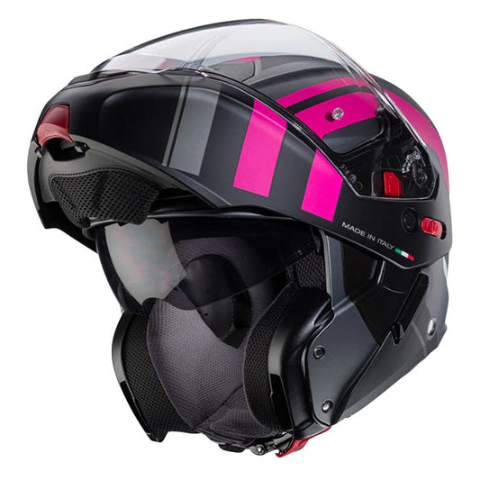 Casco Caberg Horus X Road MATT GUN METAL/BLACK/FUCSIA