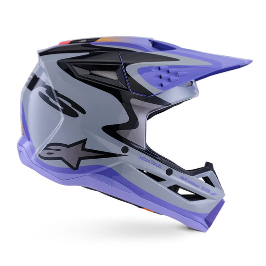 Casco Alpinestars S-M3 Jettson Gris / Morado / Negro Brillante