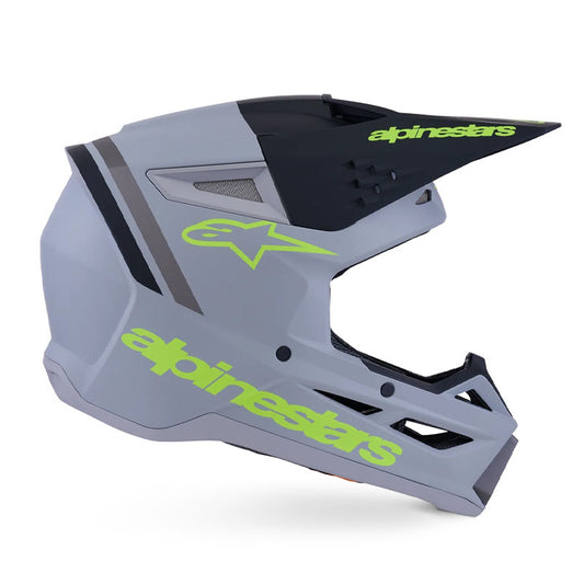 Casco Alpinestars S-M3 Radium Gris / Negro / Amarillo Flúor Mate