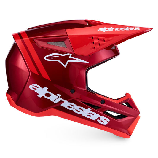 Casco Alpinestars S-M3 Radium Rojo Mate / Rojo Flúor / Blanco Brillante