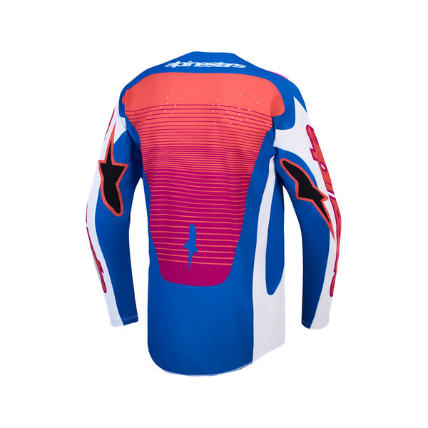 Jersey Alpinestars Techstar Maven Blanco / Coral intenso / Azul