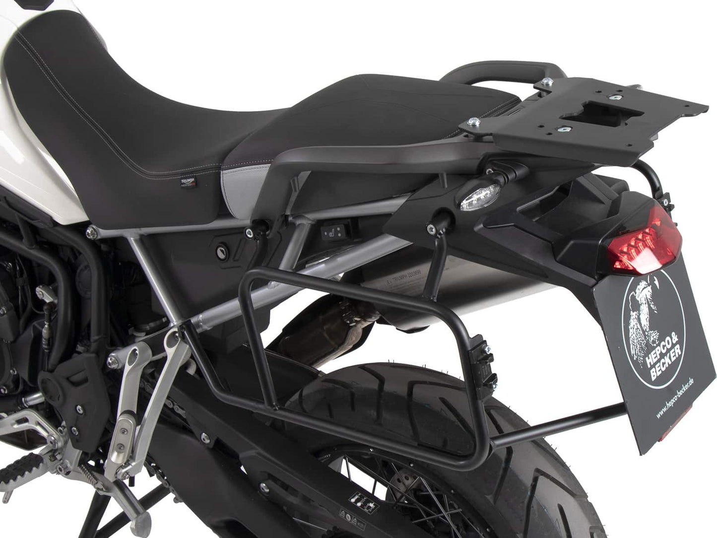 ANCLAJE MALETAS LATERALES PARA TRIUMPH TIGER 900 / RALLY / GT / PRO (2020-2023) NEGRO HEPCO & BECKER