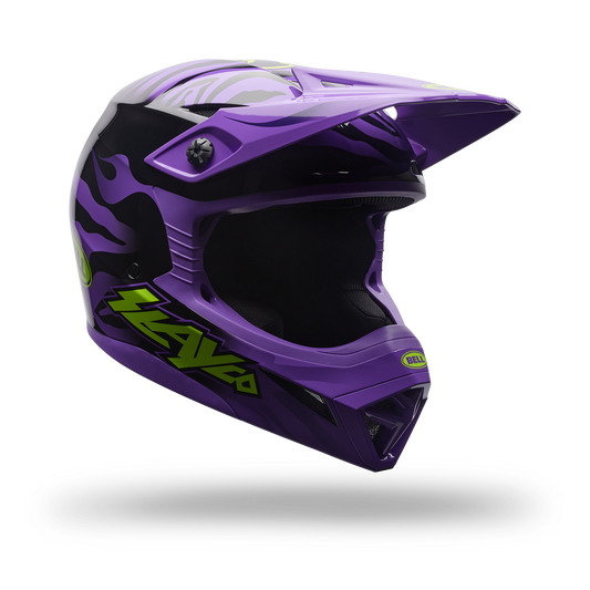 Casco Moto Niño Mx-10 Mips Amber Negro/Morado Bell