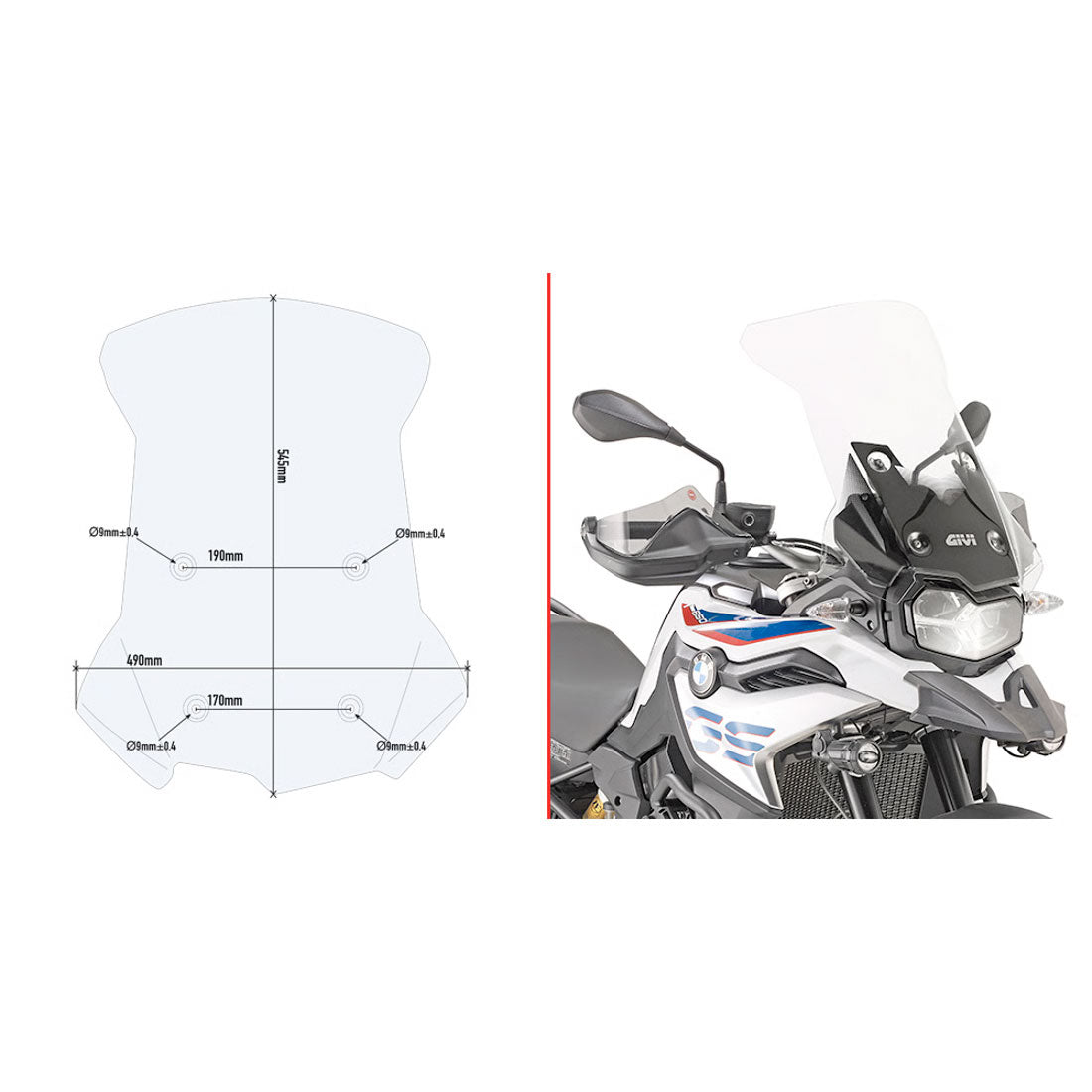 Givi Parabrisas Específico Transparente BMW F750 GS (18-23) / F800GS (24)