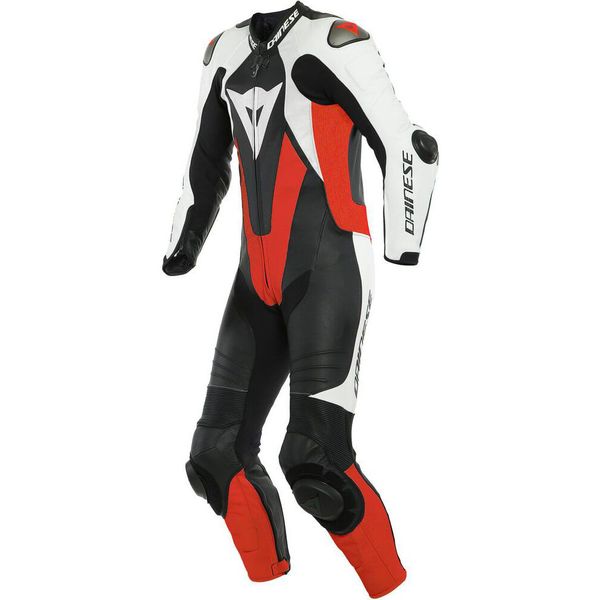 Traje Dainese Laguna Seca 5 Perforado Negro / Blanco / Rojo Fluor