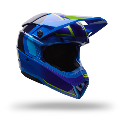 Casco Moto Moto-10 Gp Vector Azul Bell