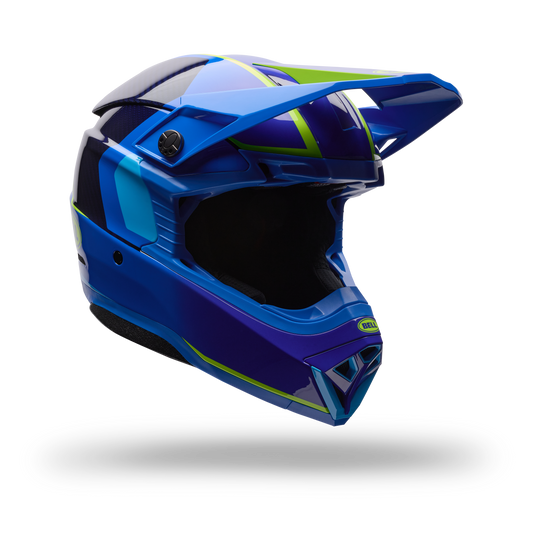 Casco Moto Moto-10 Gp Vector Azul Bell