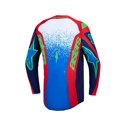 Jersey Alpinestars Fluid Drag Azul Oscuro / Fire Red / Blanco