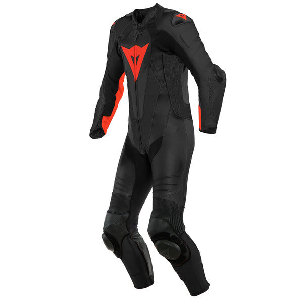 Traje Dainese Laguna Seca 5 Perforado Negro / Rojo fluor