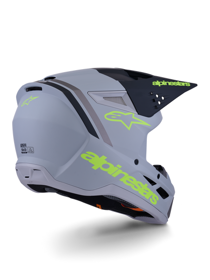 Casco Alpinestars S-M3 Radium Gris / Negro / Amarillo Flúor Mate - vista 4
