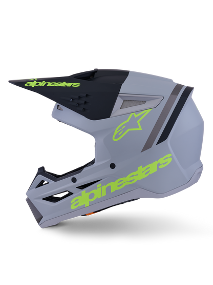 Casco Alpinestars S-M3 Radium Gris / Negro / Amarillo Flúor Mate - vista 5