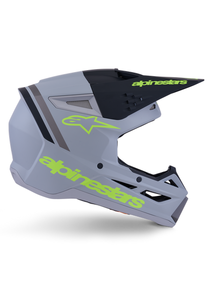 Casco Alpinestars S-M3 Radium Gris / Negro / Amarillo Flúor Mate