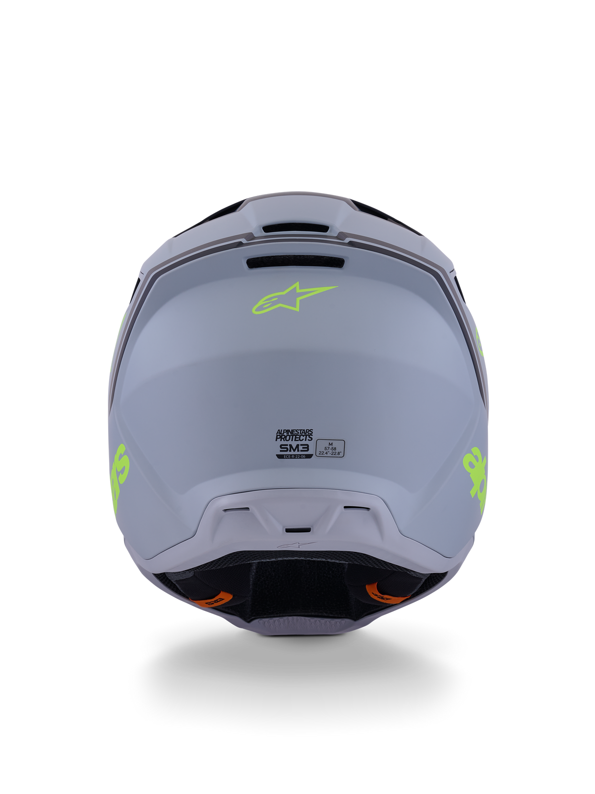 Casco Alpinestars S-M3 Radium Gris / Negro / Amarillo Flúor Mate - vista 6