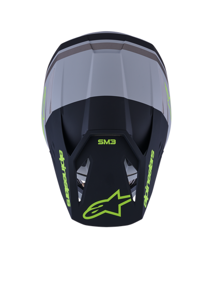 Casco Alpinestars S-M3 Radium Gris / Negro / Amarillo Flúor Mate - vista 7