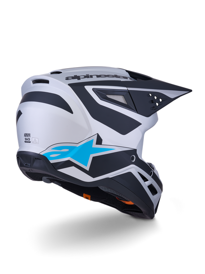 Casco Alpinestars S-M3 Heat Plateado / Azul / Negro Mate - vista 3