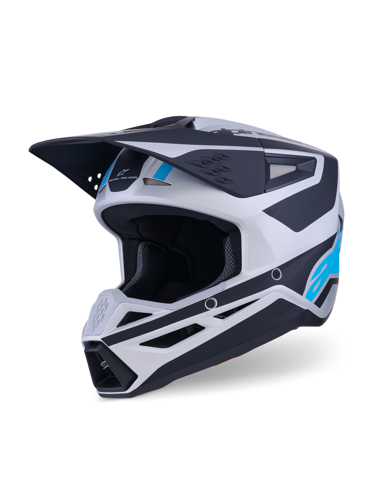 Casco Alpinestars S-M3 Heat Plateado / Azul / Negro Mate - vista 6