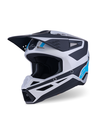 Casco Alpinestars S-M3 Heat Plateado / Azul / Negro Mate - vista 6