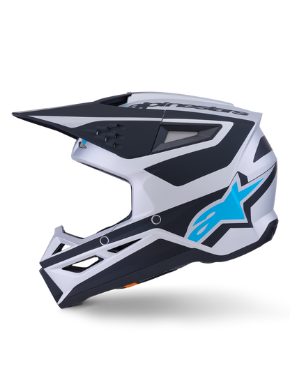 Casco Alpinestars S-M3 Heat Plateado / Azul / Negro Mate - vista 5