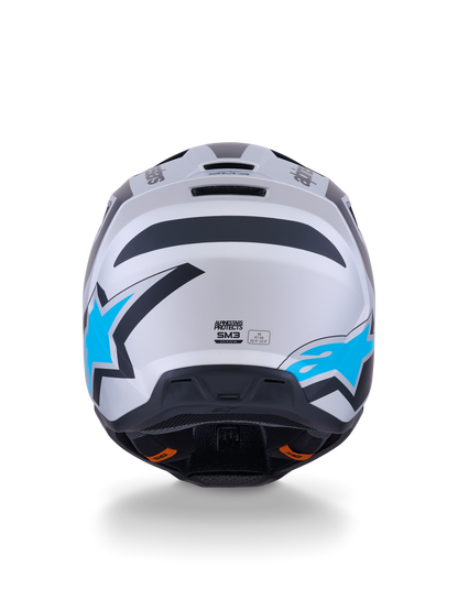Casco Alpinestars S-M3 Heat Plateado / Azul / Negro Mate - vista 4