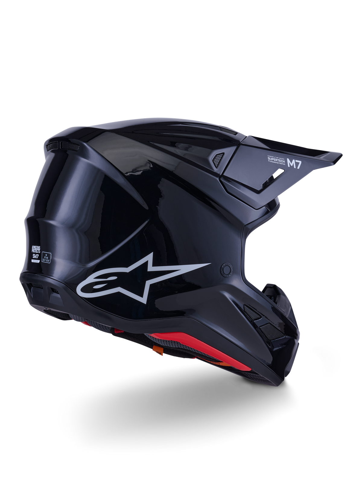 Casco Alpinestars S-M7 Solid Negro vista posterior