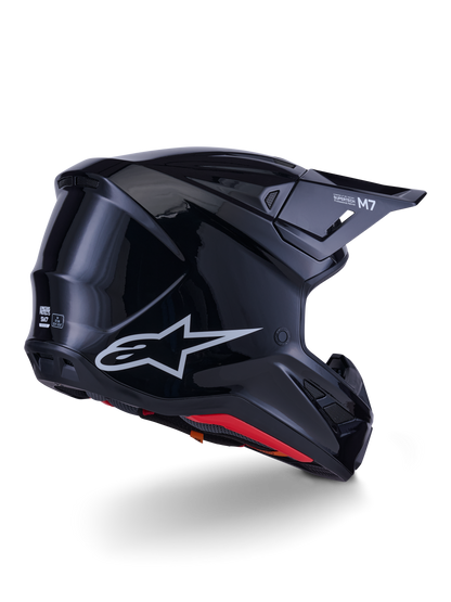 Casco Alpinestars S-M7 Solid Negro vista posterior