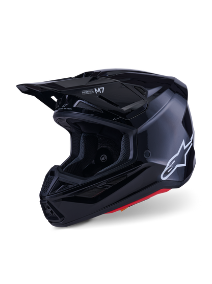 Casco Alpinestars S-M7 Solid Negro de frente