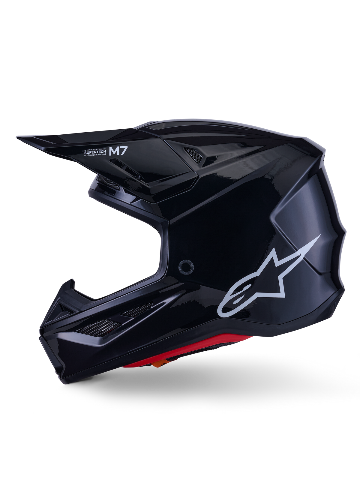 Casco Alpinestars S-M7 Solid Negro vista lateral