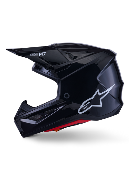 Casco Alpinestars S-M7 Solid Negro vista lateral