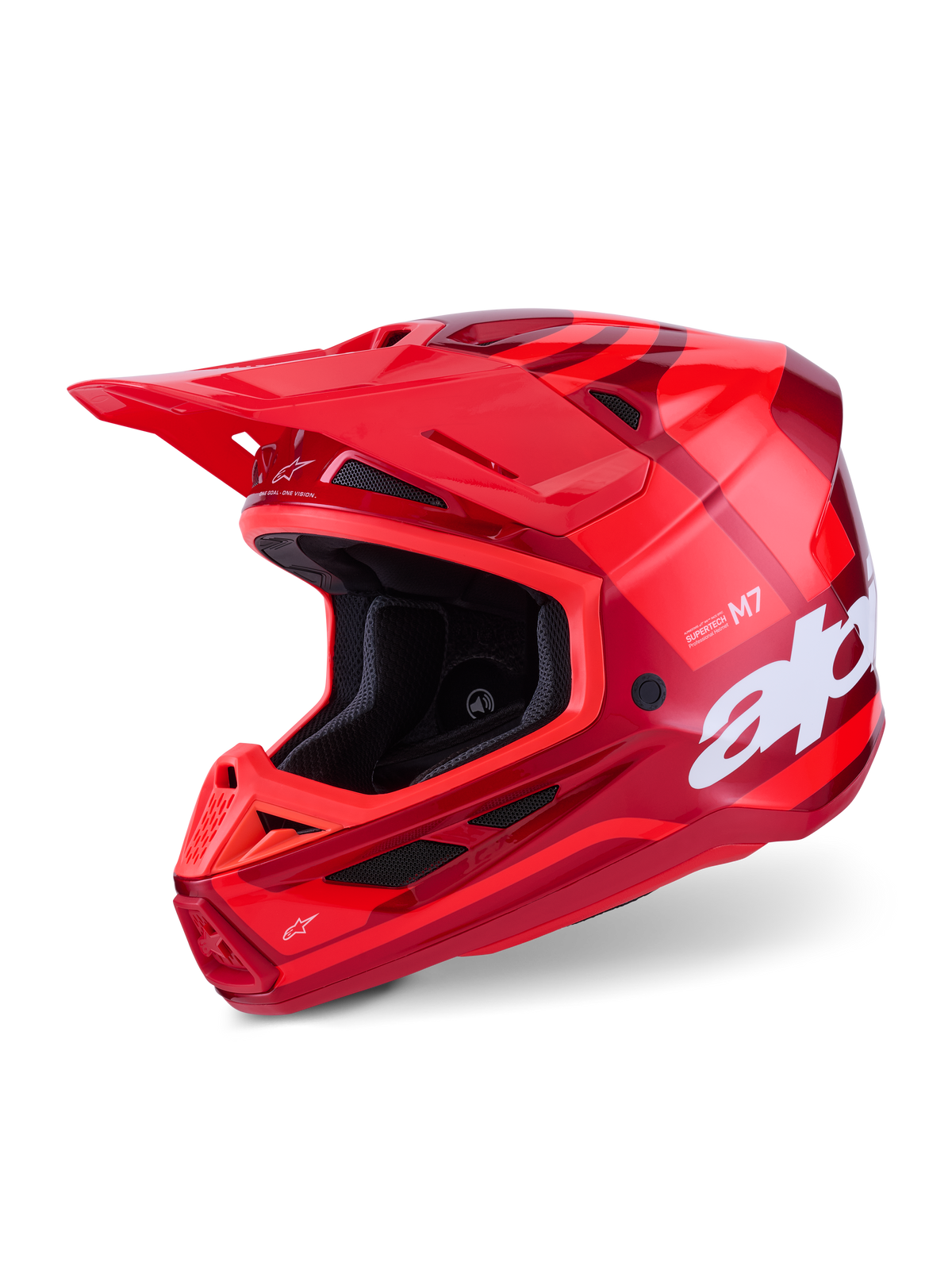 Casco Alpinestars S-M7 Core Rojo de frente