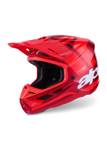 Casco Alpinestars S-M7 Core Rojo de frente