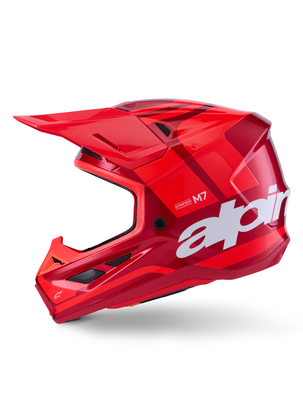 Casco Alpinestars S-M7 Core Rojo vista lateral