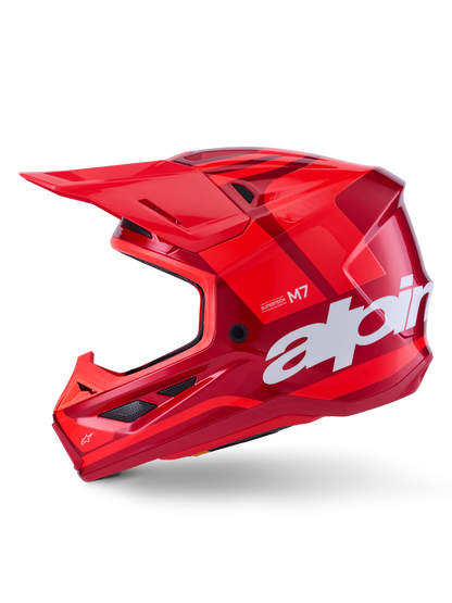 Casco Alpinestars S-M7 Core Rojo vista lateral