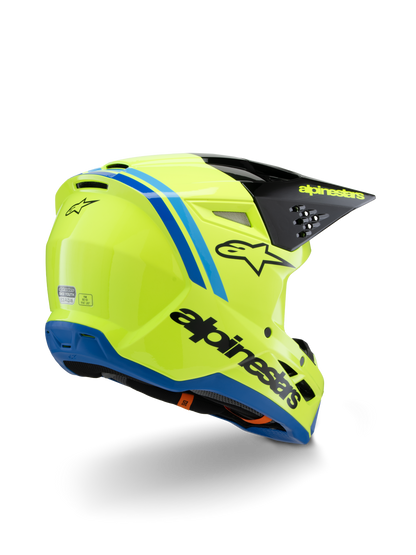 Casco Alpinestars Juvenil S-M3 Radium Amarillo Flúor / Negro / Azul Brillante - vista 3