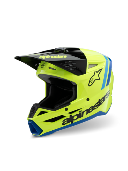 Casco Alpinestars Juvenil S-M3 Radium Amarillo Flúor / Negro / Azul Brillante - vista 6