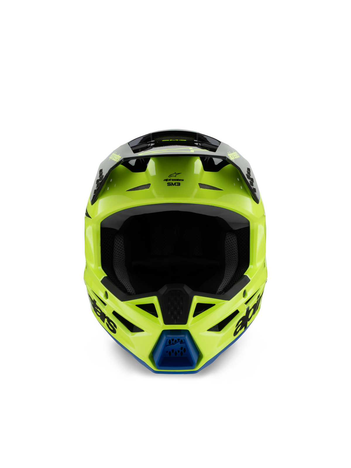 Casco Alpinestars Juvenil S-M3 Radium Amarillo Flúor / Negro / Azul Brillante - vista 2