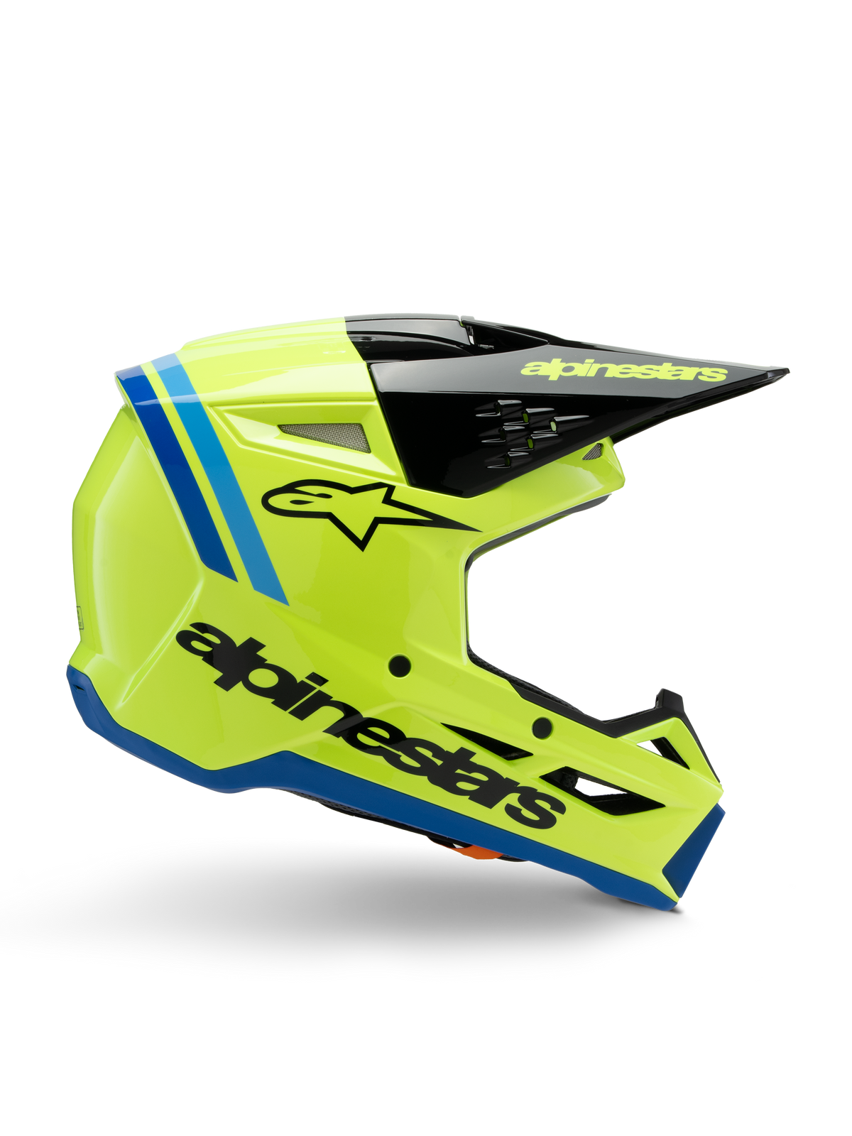 Casco Alpinestars Juvenil S-M3 Radium Amarillo Flúor / Negro / Azul Brillante