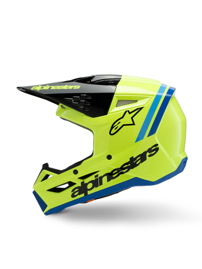 Casco Alpinestars Juvenil S-M3 Radium Amarillo Flúor / Negro / Azul Brillante - vista 5