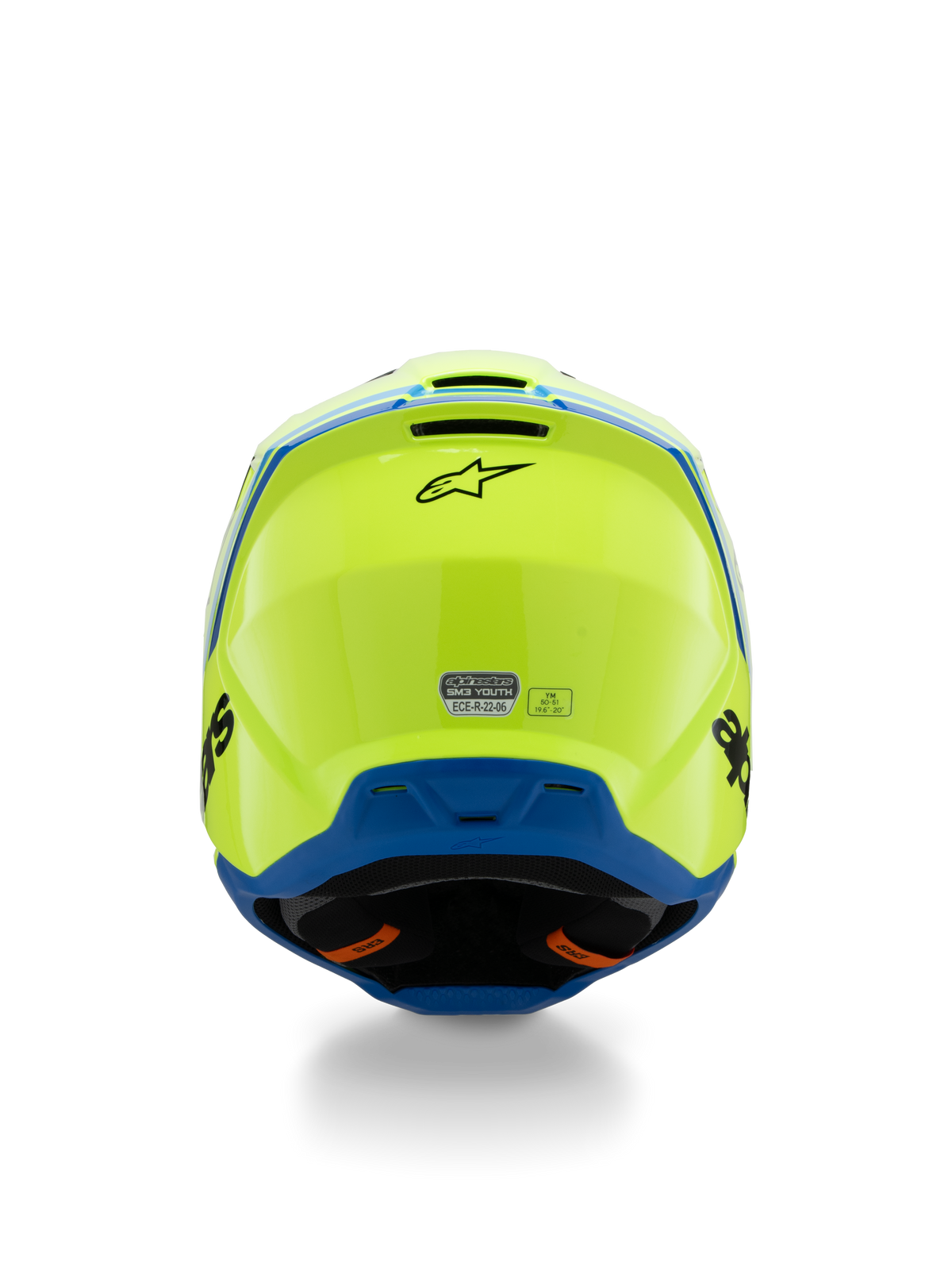 Casco Alpinestars Juvenil S-M3 Radium Amarillo Flúor / Negro / Azul Brillante - vista 4