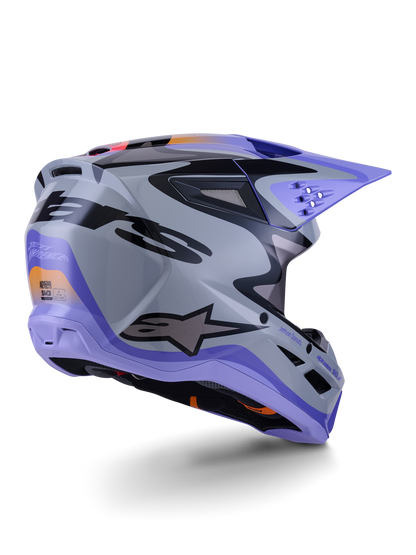 Casco Alpinestars S-M3 Jettson Gris / Morado / Negro Brillante - vista 3