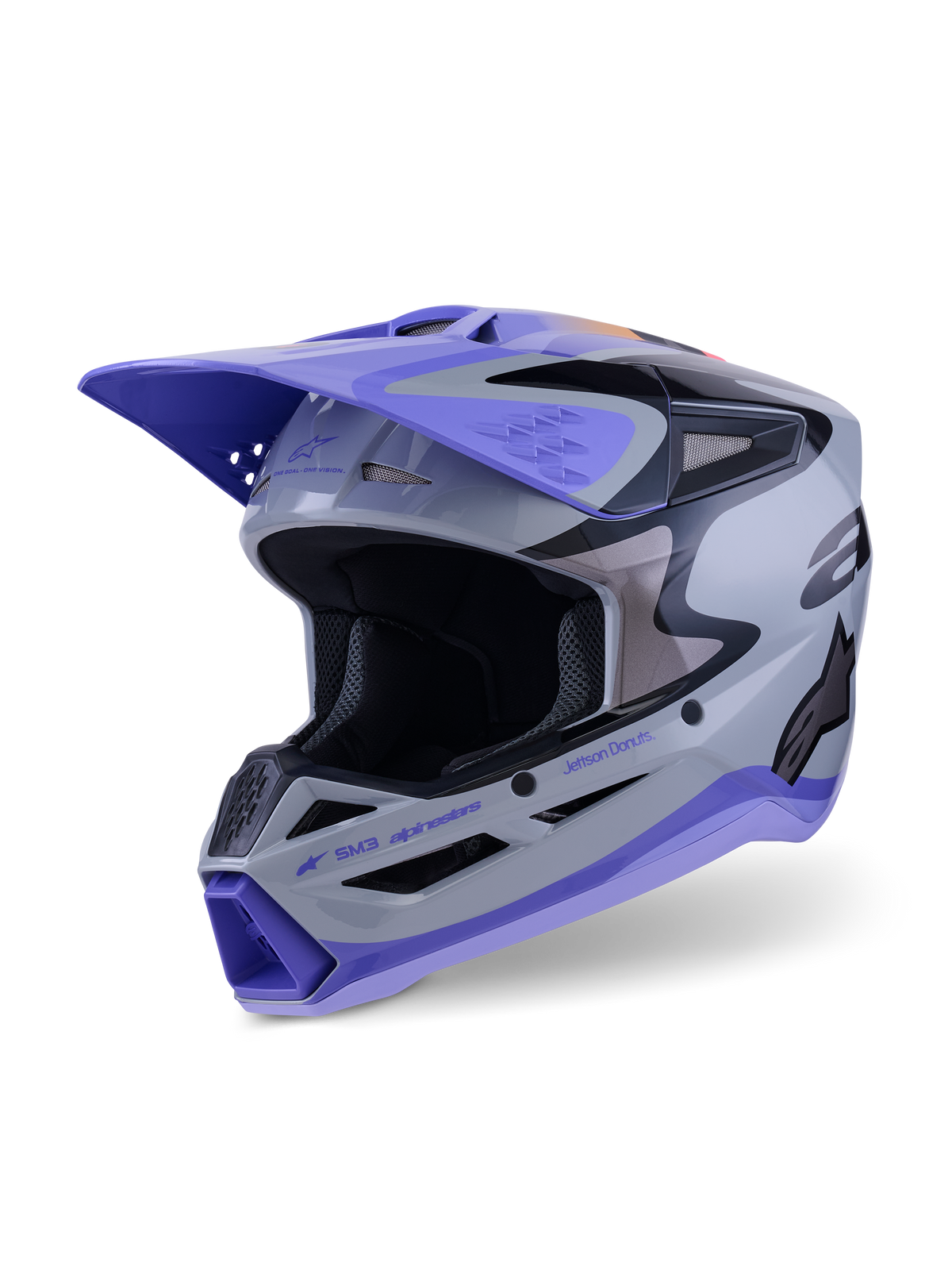 Casco Alpinestars S-M3 Jettson Gris / Morado / Negro Brillante - vista 6