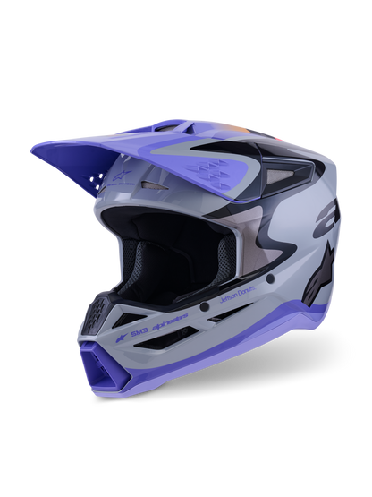 Casco Alpinestars S-M3 Jettson Gris / Morado / Negro Brillante - vista 6