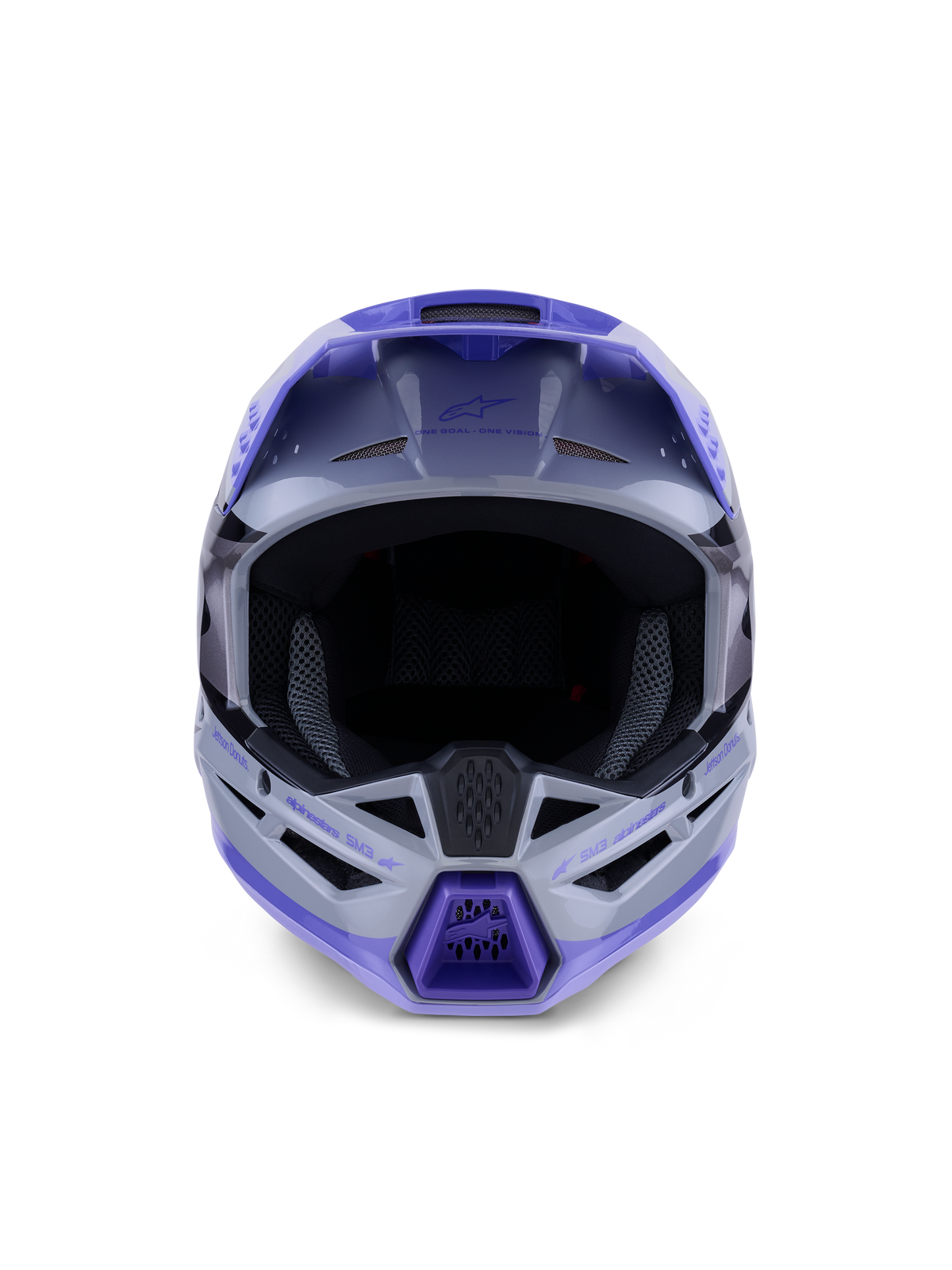 Casco Alpinestars S-M3 Jettson Gris / Morado / Negro Brillante - vista 2