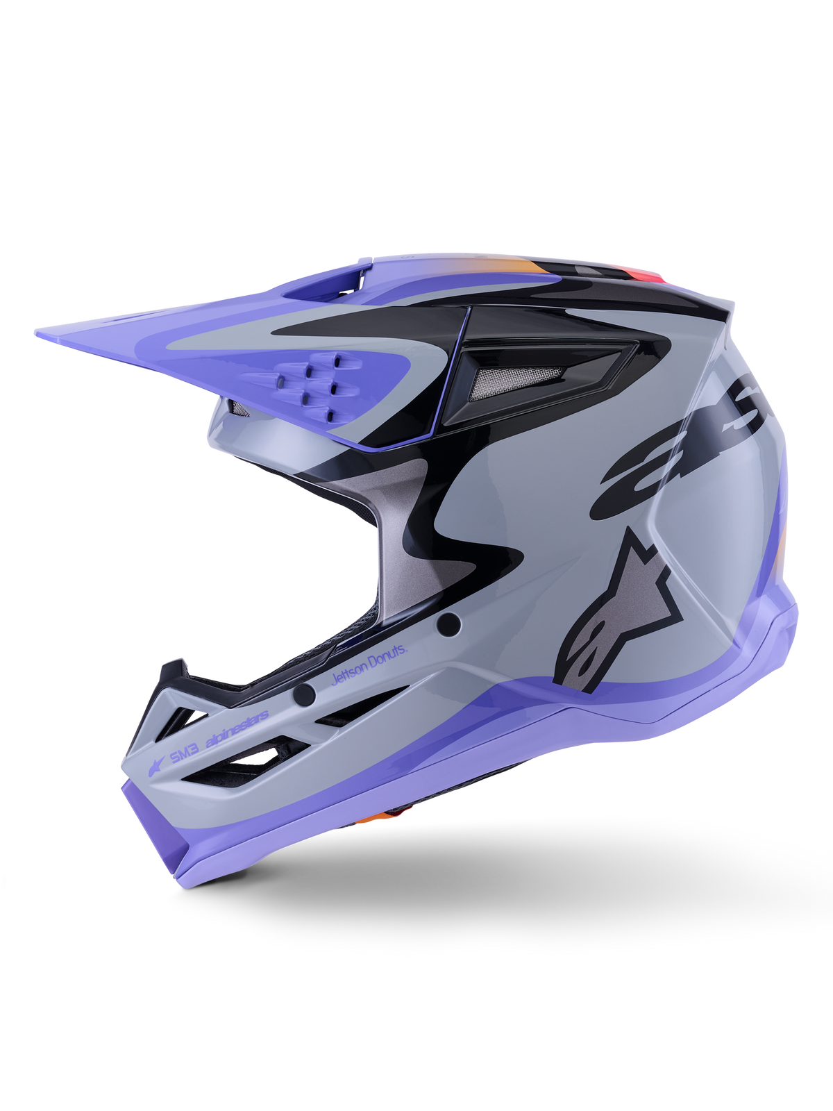 Casco Alpinestars S-M3 Jettson Gris / Morado / Negro Brillante - vista 5