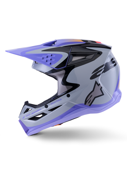 Casco Alpinestars S-M3 Jettson Gris / Morado / Negro Brillante - vista 5