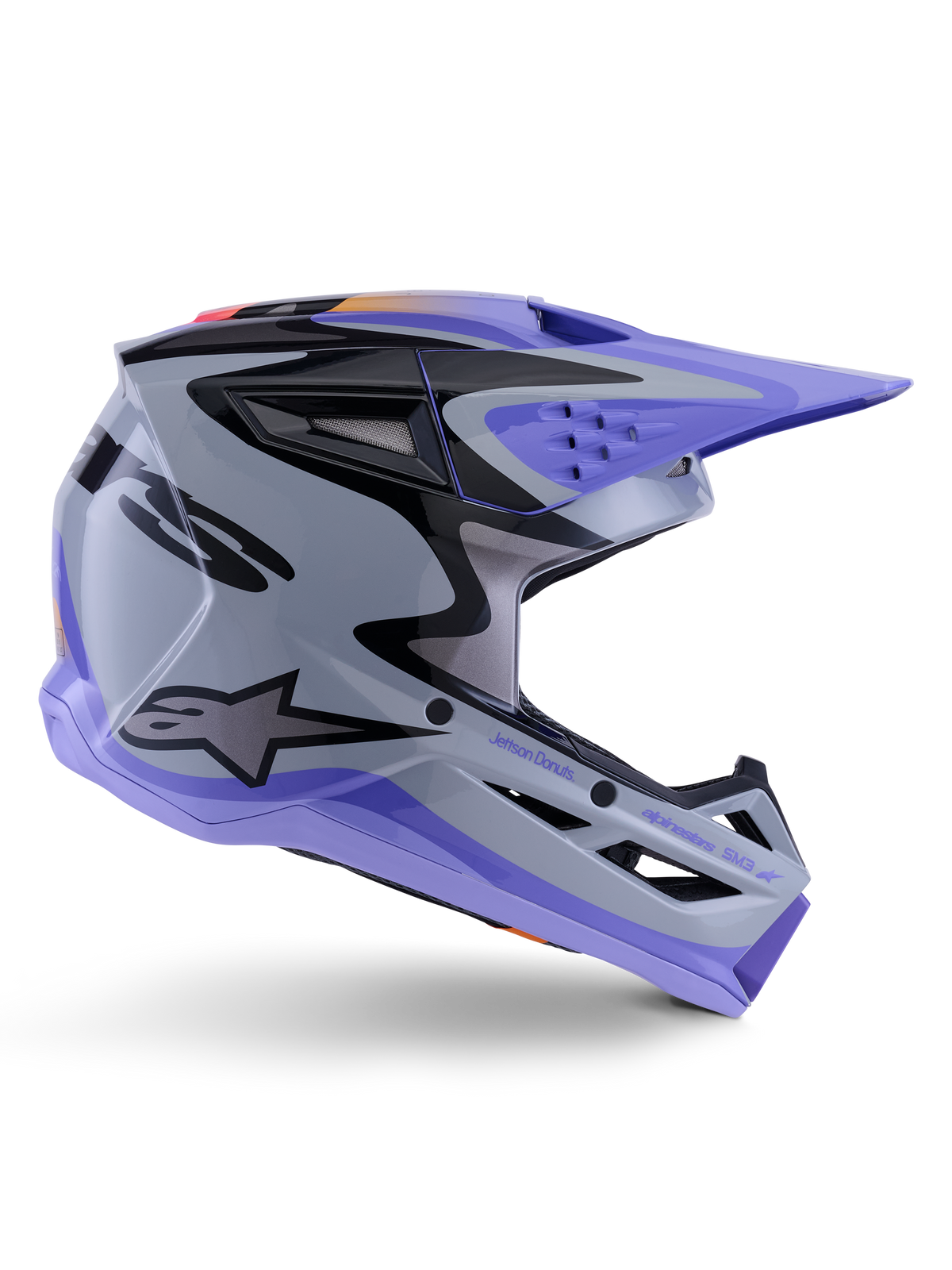 Casco Alpinestars S-M3 Jettson Gris / Morado / Negro Brillante