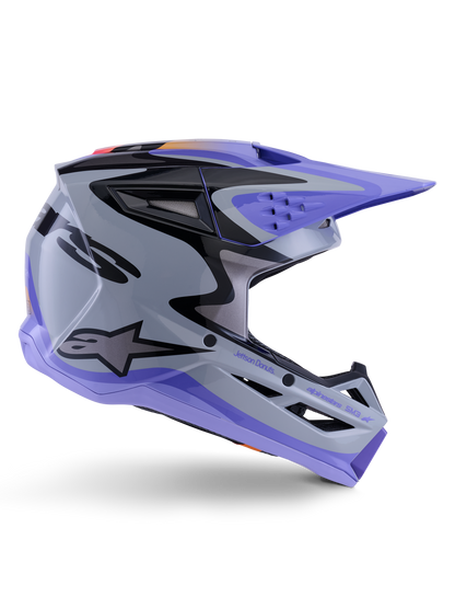 Casco Alpinestars S-M3 Jettson Gris / Morado / Negro Brillante