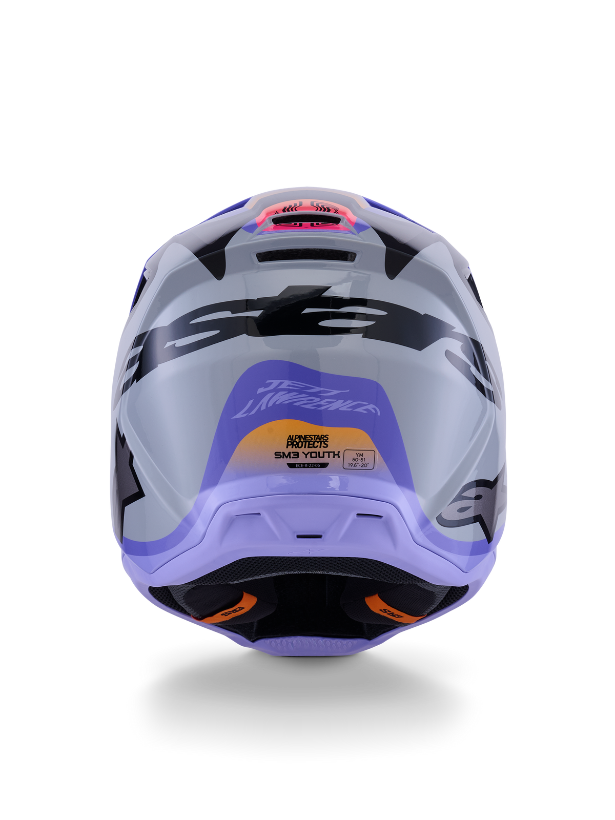 Casco Alpinestars S-M3 Jettson Gris / Morado / Negro Brillante - vista 4