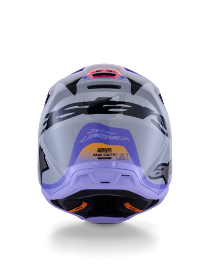 Casco Alpinestars S-M3 Jettson Gris / Morado / Negro Brillante - vista 4